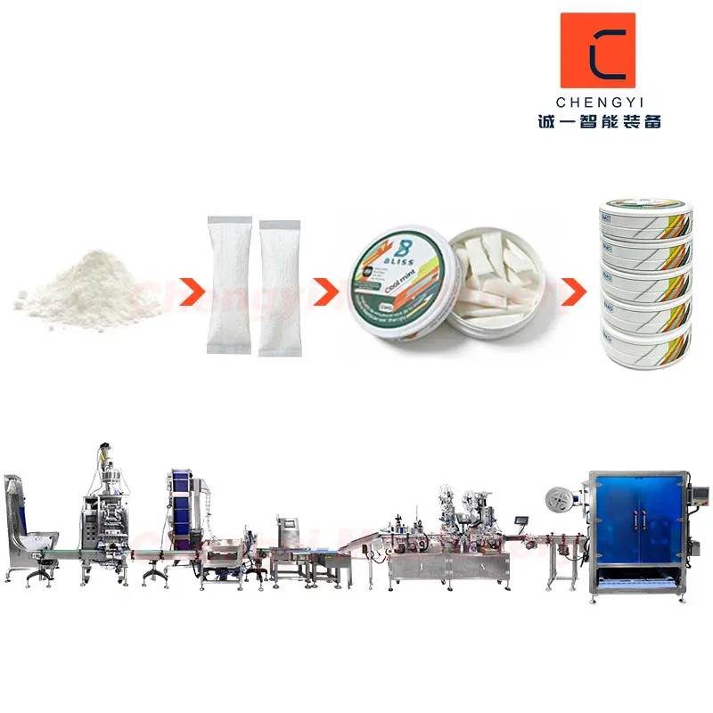 Automatisk Snus Nikotin Koffein Tobaksburk Produktionslinje